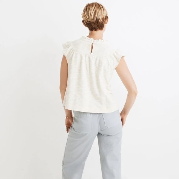 Madewell Textural Knit Ruffle-Neck Top - Picture 3 of 11